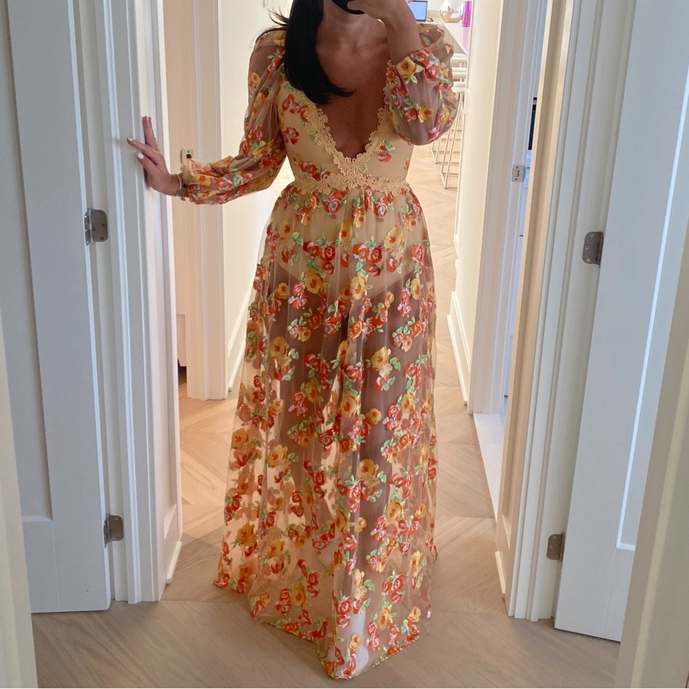 For love and lemons Winnie embroided maxi dress